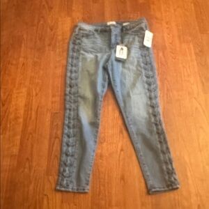 Sofia mid rise skinny ankle  Denim Jeans with Side Detailing size 10